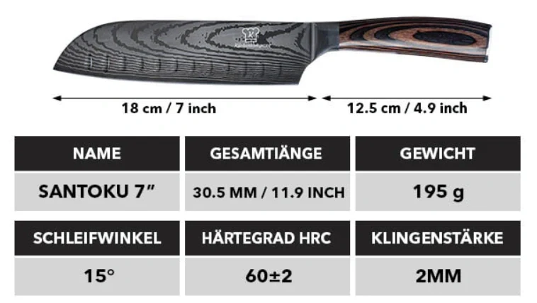 Asiatisches Santoku 7" - Image 6