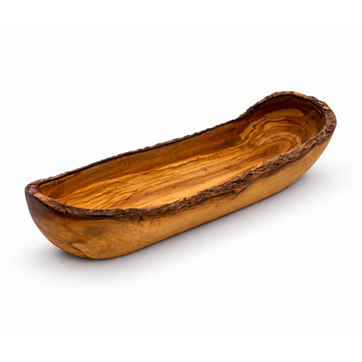 Brot- & Baguette-Schale aus Olivenholz - Rustikaler Rand (30 cm) - Image 5
