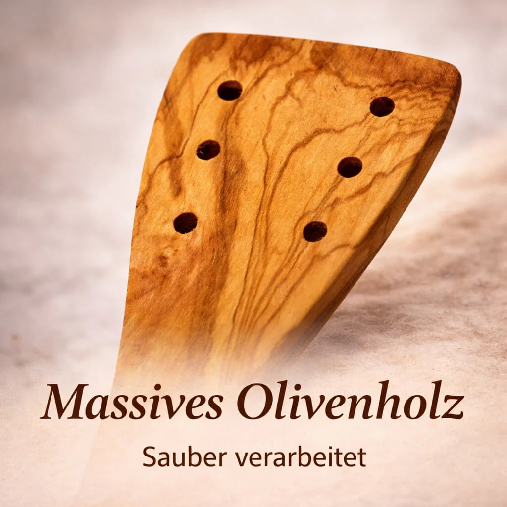 Pfannenwender aus Olivenholz mit Löchern (30 cm) - Image 3