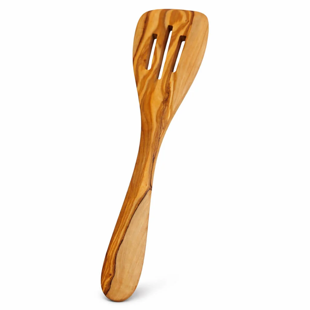 Pfannenwender aus Olivenholz mit Schlitzen (30 cm) - Image 5