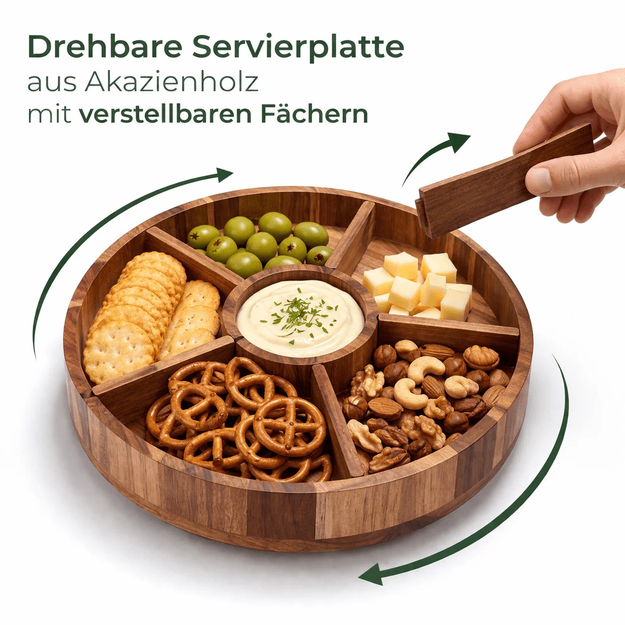 Drehbare Servierplatte aus Holz - Image 11