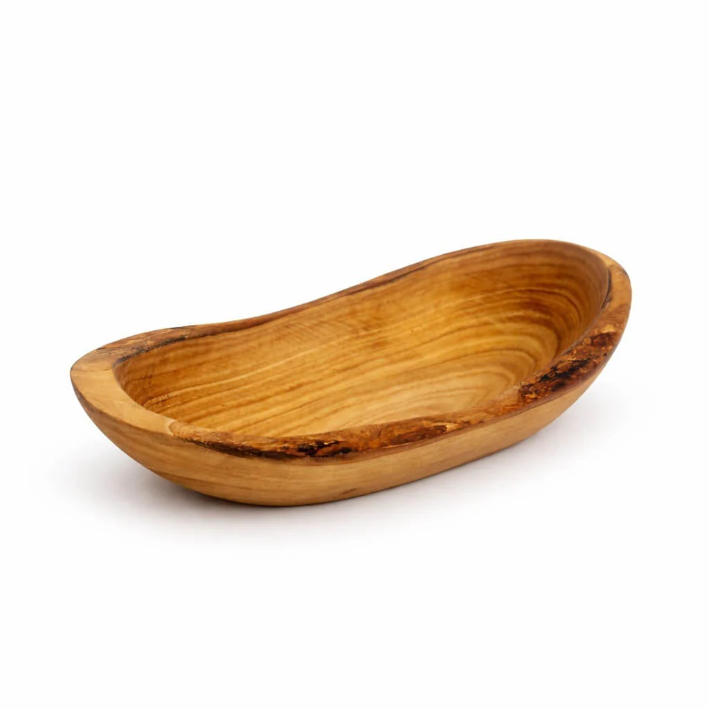 Servierschale aus Olivenholz - rustikale Kante (16cm) - Image 6